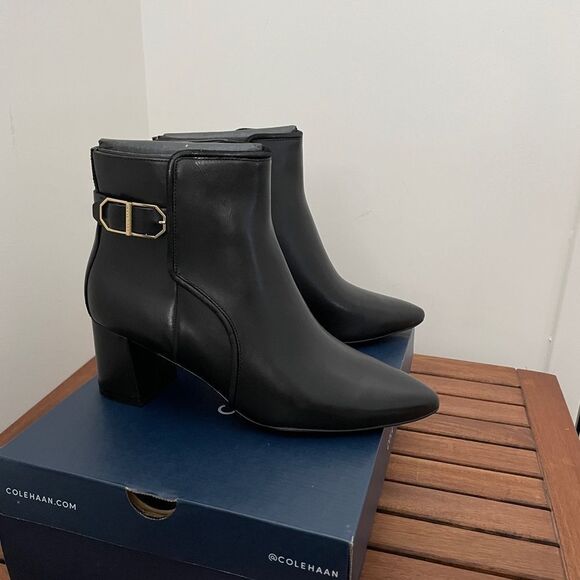 Cole Haan Ettie Buckled Leather Booties Women Size 10.5 - Picture 3 of 9